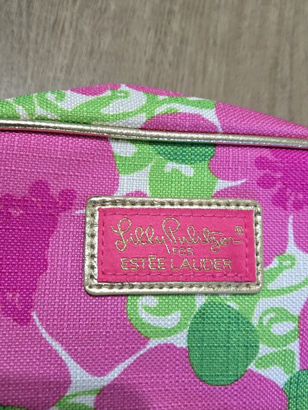 Lilly Pulitzer Cosmetic Makeup Bag for Estee Lauder Small Pink Floral 9